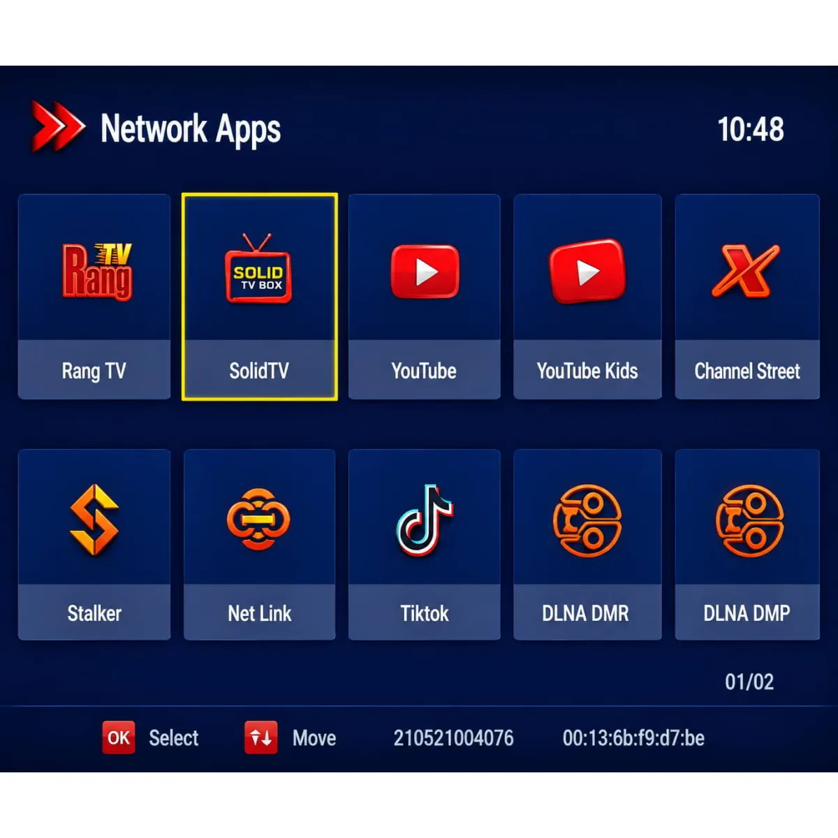 SOLID HDS2X-6165 Network Apps Interface